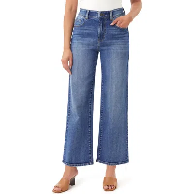 Curve Appeal Coffee Date High Waist Straight Leg Jeans In Blue