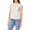 Curve Appeal Eyelet Embroidered T-shirt In Soft Ivory