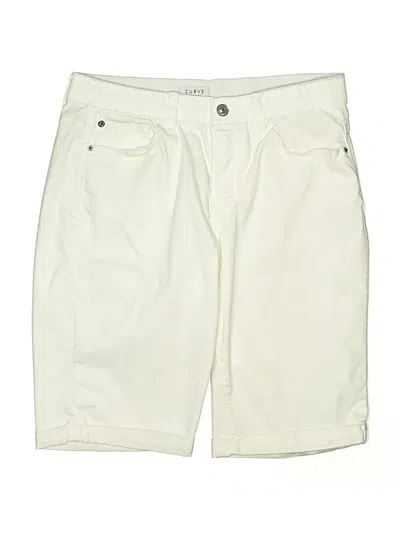 Pre-owned Curve Appeal Khaki Shorts In White
