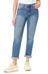 Curve Appeal Leenah Cuffed Hem Easy Fit Jeans In Oceana