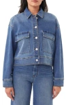 Curve Appeal Saturday Knit Denim Jacket In Blue