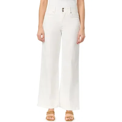 Curve Appeal Skylar High Waist Wide Leg Jeans In White