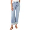 Curve Appeal The Polished Casual Cuffed Straight Leg Jeans In Blue