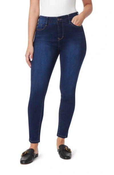 Curve Appeal Tummy Tucking High Rise Comfort Waist Skinny Jeans In Blue