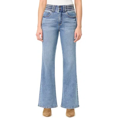 Curve Appeal Waistband Flare Jeans In Capri