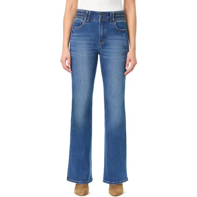 Curve Appeal Waistband Flare Jeans In Union