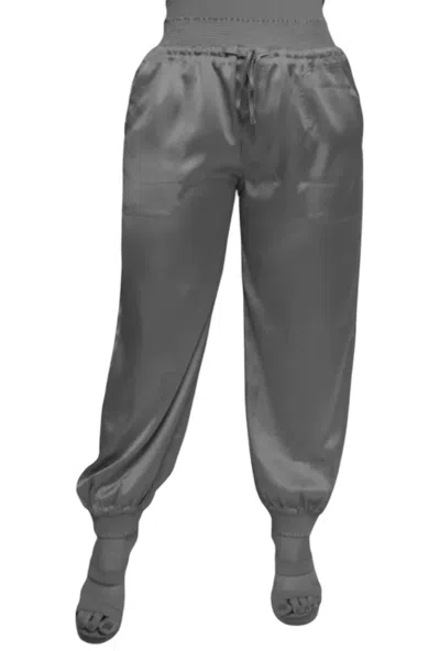 Curve Market Extended Size Satin Jogger In Black In Gray