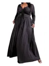 Curve Market Two Piece Maxi Skirt Set - Plus In Black In Grey