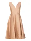 Curve V-neck Sleeveless Midi Dress In Neutral