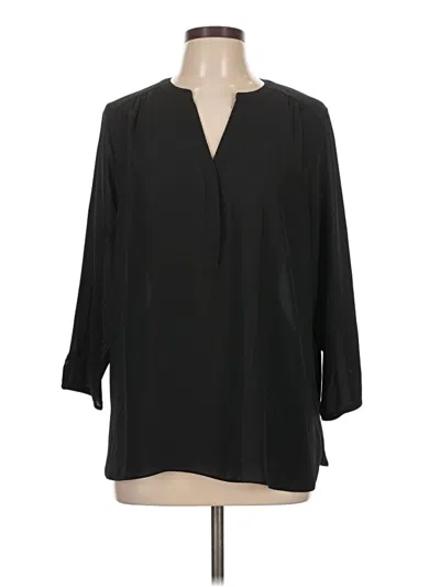 Pre-owned Curves 360 By Nydj 3/4 Sleeve Blouse In Black