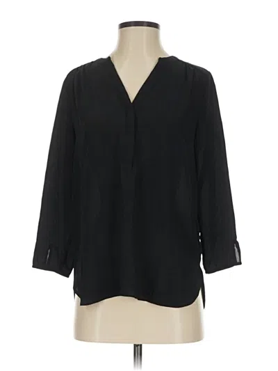 Pre-owned Curves 360 By Nydj 3/4 Sleeve Blouse In Black