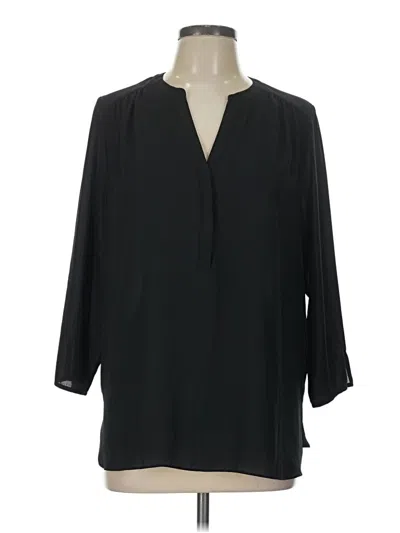 Pre-owned Curves 360 By Nydj 3/4 Sleeve Blouse In Black