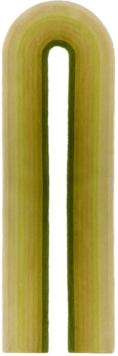 Curves By Sean Brown Green Archway Runner Rug