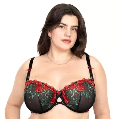 Curvy Couture 1 Pair Balconette Bra 1613 In Black