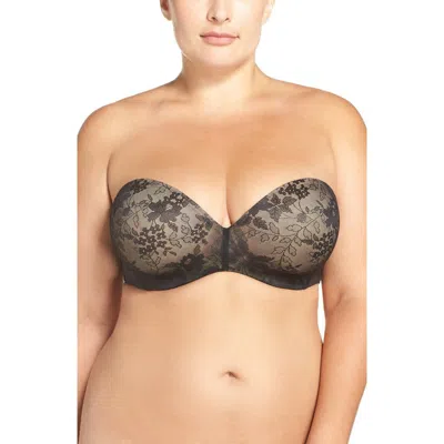 Curvy Couture Convertible Strapless Underwire Push-up Bra In Black