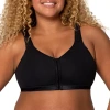 Curvy Couture Cotton Luxe Front And Back Close Wireless Bra- 1416 In Black