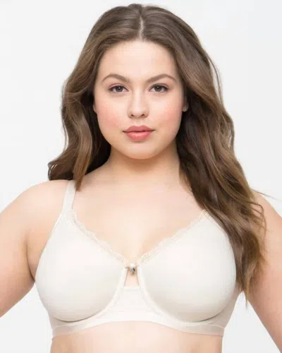 Curvy Couture Cotton Luxe Unlined Underwire Bra In Natural In Neutral
