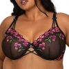Curvy Couture Embroidery Unlined Balconette-1613 In Black