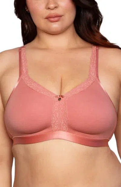 Curvy Couture Luxe Unlined Underwire Bra In Desert Daw