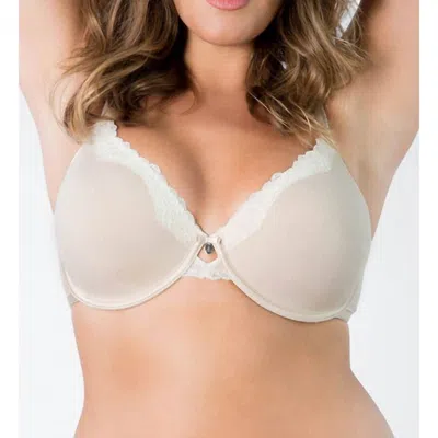 Curvy Couture Luxury Cotton Unlined Underwire In Natural In White