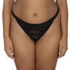 Curvy Couture No Show Lace G-string Thong Panty - 1383 In Black