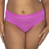Curvy Couture No Show Lace High Cut Brief Panty - 1363 In Pink
