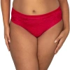Curvy Couture No Show Lace High Cut Brief Panty - 1363 In Red