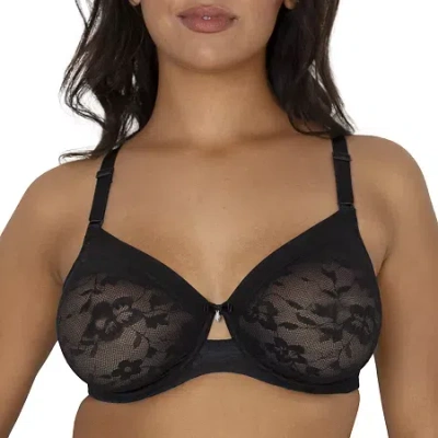 Curvy Couture No Show Lace Unlined Underwire Bra - 1362 In Black