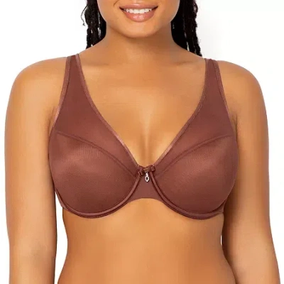 Curvy Couture Push Up T-shirt Underwire Push Up Bra 1310 In Brown