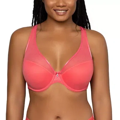 Curvy Couture Push Up T-shirt Underwire Push Up Bra 1310 In Orange