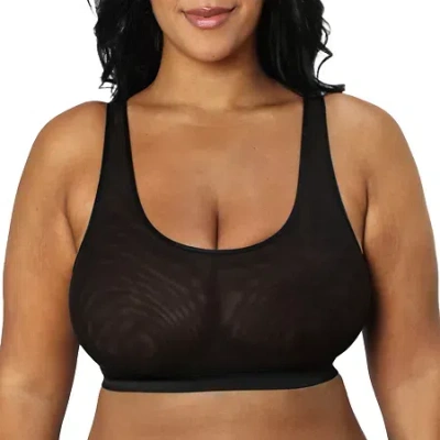 Curvy Couture Sheer Mesh Bralette - 1355 In Black