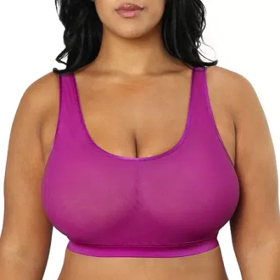 Curvy Couture Sheer Mesh Bralette - 1355 In Purple