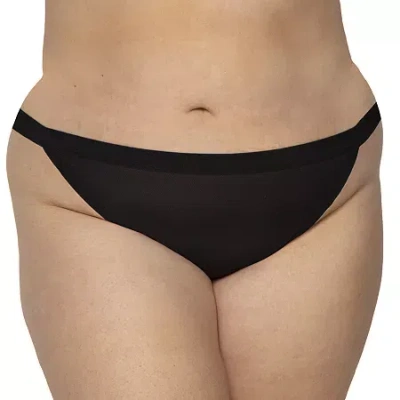 Curvy Couture Sheer Mesh G-string Panty - 1381 In Black