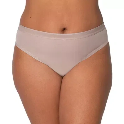 Curvy Couture Sheer Mesh High Cut Brief-1313 In Sand