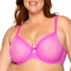 Curvy Couture Sheer Mesh Unlined Underwire Bra-1311 In Pink