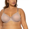 Curvy Couture Sheer Mesh Unlined Underwire Bra-1311 In Sand