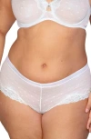 Curvy Couture Sheer Whisper Boyshorts In Pearl