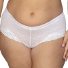 Curvy Couture Sheer Whisper Cheeky Boyshort Panty- 1610 In White