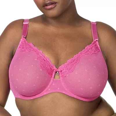 Curvy Couture Sheer Whisper Full Coverage Unlined Underwire Bra- 1368 In Pink