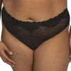 Curvy Couture Sheer Whisper High Cut Brief Panty-1608 In Black