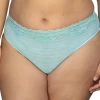 Curvy Couture Sheer Whisper High Cut Brief Panty-1608 In Blue