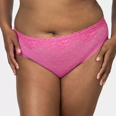 Curvy Couture Sheer Whisper High Cut Brief Panty-1608 In Pink