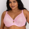 Curvy Couture Shimmer Unlined Underwire Bra- 1374 In Pink