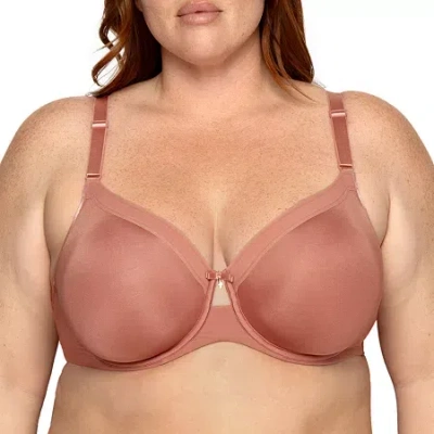 Curvy Couture Silky Smooth Unlined Underwire Bra - 1361 In Brown