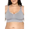 Curvy Couture Smooth Seamless Comfort Bralette In Gray