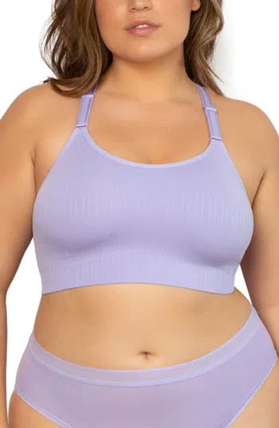 Curvy Couture Smooth Seamless Comfort Wireless Bralette In Lavender Mist