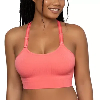 Curvy Couture Smooth Seamless Comfort Wireless Longline Bra-1332 In Orange