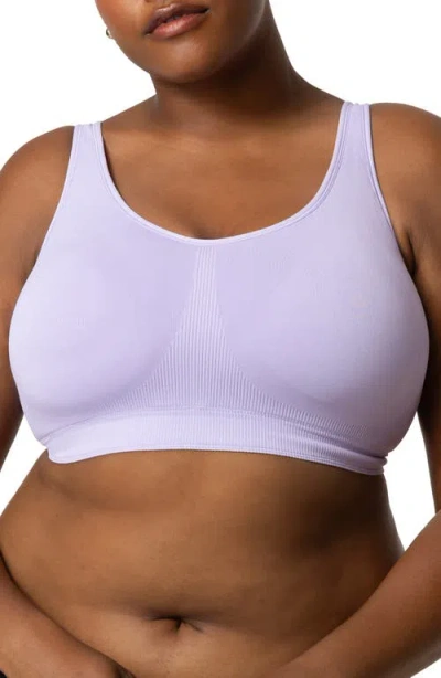 Curvy Couture Smooth Seamless Wireless Sports Bra In Black