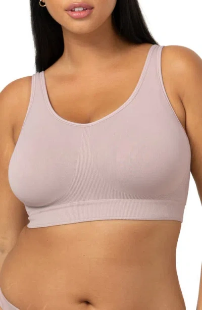 Curvy Couture Smooth Seamless Wireless Sports Bra In White