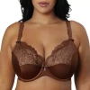 Curvy Couture Tulip Lace Push Up Bra-1017 In Brown